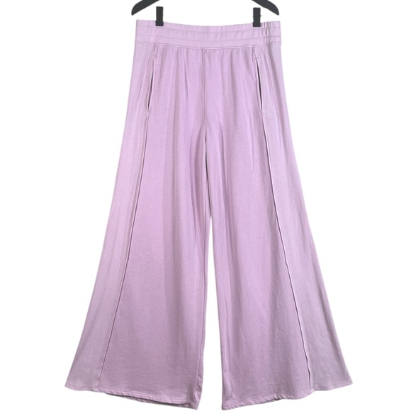 Free People Movement Cotton Terry Wide Leg Sweatpants size XL in Pink - Picture 2 of 6